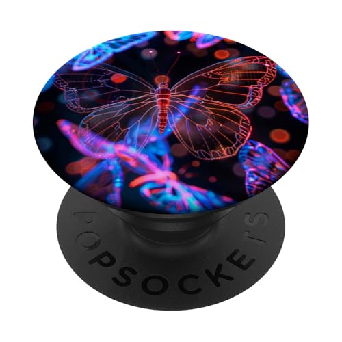 Orange Schmetterlinge Muster Elegant Natur Lila Schmetterling PopSockets Klebender PopGrip von Women's Butterflies Accessories With Butterfly Art