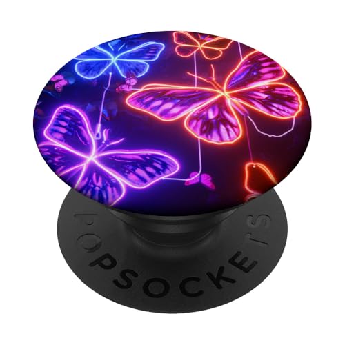 Orange Schmetterlinge Muster Elegant Natur Lila Schmetterling PopSockets Klebender PopGrip von Women's Butterflies Accessories With Butterfly Art