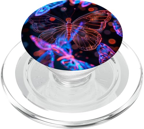 Orange Schmetterlinge Muster Elegant Natur Lila Schmetterling PopSockets PopGrip für MagSafe von Women's Butterflies Accessories With Butterfly Art