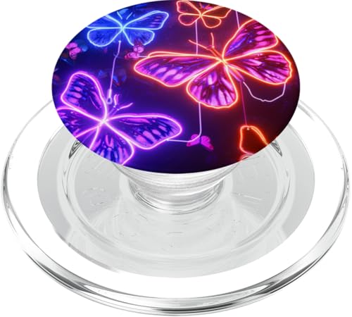 Orange Schmetterlinge Muster Elegant Natur Lila Schmetterling PopSockets PopGrip für MagSafe von Women's Butterflies Accessories With Butterfly Art