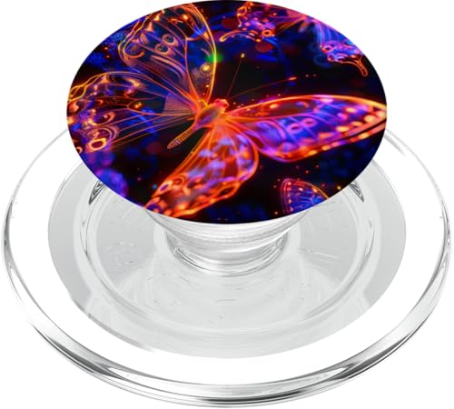 Orange Schmetterlinge Muster Elegant Natur Lila Schmetterling PopSockets PopGrip für MagSafe von Women's Butterflies Accessories With Butterfly Art