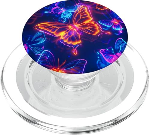 Orange Schmetterlinge Muster Elegant Natur Lila Schmetterling PopSockets PopGrip für MagSafe von Women's Butterflies Accessories With Butterfly Art