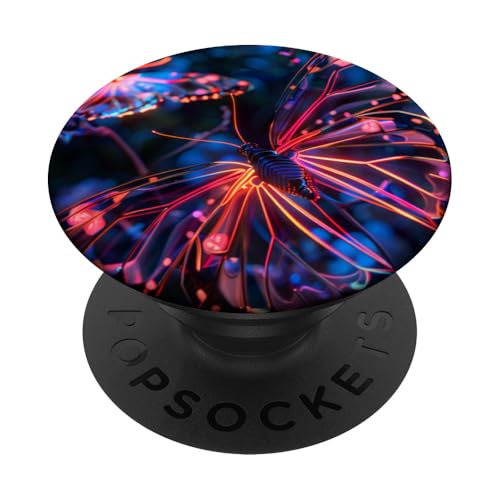 Orange Schmetterlinge Muster Elegant Natur Orange Schmetterling PopSockets Klebender PopGrip von Women's Butterflies Accessories With Butterfly Art