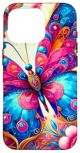 Rosa Blau Schmetterlinge Muster Natur Rosa Blumen Schmetterling Hülle für iPhone 16 Pro Rosa Blau Schmetterlinge Muster Natur Rosa Blumen Schmetterling Hülle für iPhone 16 Pro von Women's Butterflies Accessories With Butterfly Art
