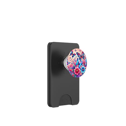 Rosa Schmetterlinge Muster Elegant Natur Rosa Blau Schmetterling PopSockets PopWallet für MagSafe von Women's Butterflies Accessories With Butterfly Art