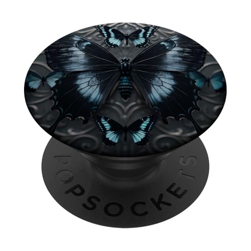 Schwarz Grau Schmetterlinge Muster Elegant Natur Grau Schmetterling PopSockets Klebender PopGrip Schwarz Grau Schmetterlinge Muster Elegant Natur Grau Schmetterling PopSockets Klebender PopGrip von Women's Butterflies Accessories With Butterfly Art