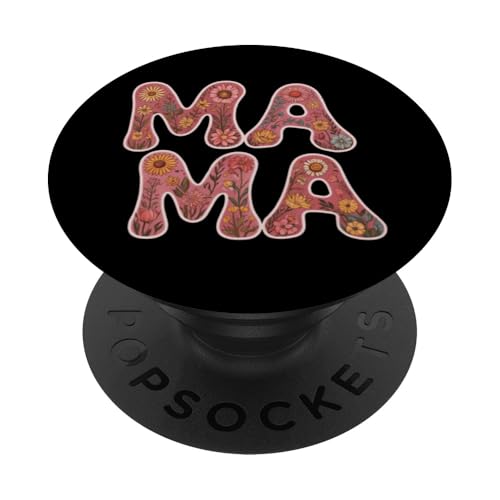 Mama-Buchstaben-Druck, lustig, Muttertag PopSockets Klebender PopGrip Mama-Buchstaben-Druck, lustig, Muttertag PopSockets Klebender PopGrip von Womens Mama Shirts For Women Best Mom Ever