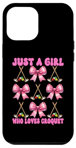 Just A Girl Who Loves Croquet Mom Muttertags-Kokette Schleife Hülle für iPhone 12 Pro Max von Womens Pink Coquette Bow Croquet Player Gifts