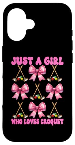 Just A Girl Who Loves Croquet Mom Muttertags-Kokette Schleife Hülle für iPhone 16 Just A Girl Who Loves Croquet Mom Muttertags-Kokette Schleife Hülle für iPhone 16 von Womens Pink Coquette Bow Croquet Player Gifts