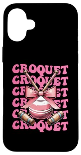 Kokette Schleife Krocket Spieler Mädchen Mama Muttertag Rosa Hülle für iPhone 16 Plus Kokette Schleife Krocket Spieler Mädchen Mama Muttertag Rosa Hülle für iPhone 16 Plus von Womens Pink Coquette Bow Croquet Player Gifts