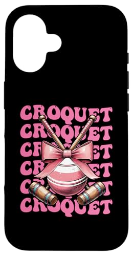 Kokette Schleife Krocket Spieler Mädchen Mama Muttertag Rosa Hülle für iPhone 16 Kokette Schleife Krocket Spieler Mädchen Mama Muttertag Rosa Hülle für iPhone 16 von Womens Pink Coquette Bow Croquet Player Gifts