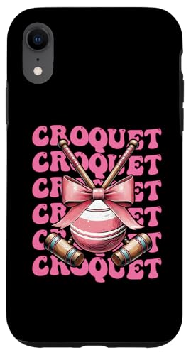 Kokette Schleife Krocket Spieler Mädchen Mama Muttertag Rosa Hülle für iPhone XR Kokette Schleife Krocket Spieler Mädchen Mama Muttertag Rosa Hülle für iPhone XR von Womens Pink Coquette Bow Croquet Player Gifts