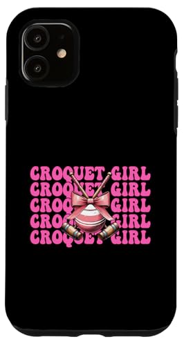 Krocket Mädchen Spieler Mama Muttertag Kokette Schleife Hülle für iPhone 11 von Womens Pink Coquette Bow Croquet Player Gifts