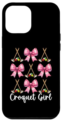 Krocket Mädchen Spieler Mama Muttertag Kokette Schleife Hülle für iPhone 12 Pro Max von Womens Pink Coquette Bow Croquet Player Gifts