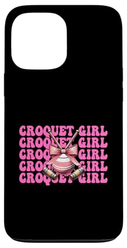 Krocket Mädchen Spieler Mama Muttertag Kokette Schleife Hülle für iPhone 13 Pro Max von Womens Pink Coquette Bow Croquet Player Gifts