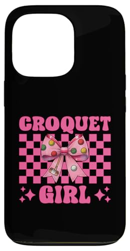 Krocket Mädchen Spieler Mama Muttertag Kokette Schleife Hülle für iPhone 13 Pro von Womens Pink Coquette Bow Croquet Player Gifts