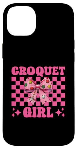 Krocket Mädchen Spieler Mama Muttertag Kokette Schleife Hülle für iPhone 14 Plus von Womens Pink Coquette Bow Croquet Player Gifts