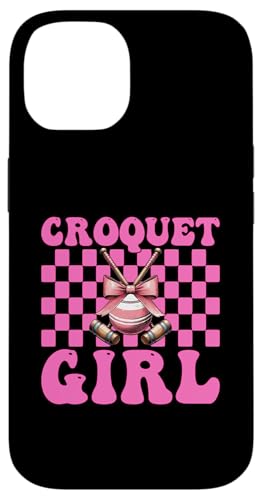 Krocket Mädchen Spieler Mama Muttertag Kokette Schleife Hülle für iPhone 14 von Womens Pink Coquette Bow Croquet Player Gifts