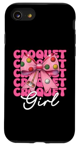 Krocket Mädchen Spieler Mama Muttertag Kokette Schleife Hülle für iPhone SE (2020) / 7 / 8 von Womens Pink Coquette Bow Croquet Player Gifts