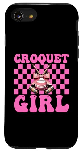 Krocket Mädchen Spieler Mama Muttertag Kokette Schleife Hülle für iPhone SE (2020) / 7 / 8 von Womens Pink Coquette Bow Croquet Player Gifts