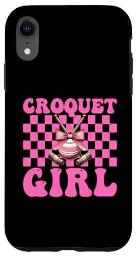 Krocket Mädchen Spieler Mama Muttertag Kokette Schleife Hülle für iPhone XR von Womens Pink Coquette Bow Croquet Player Gifts