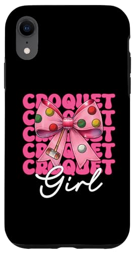 Krocket Mädchen Spieler Mama Muttertag Kokette Schleife Hülle für iPhone XR von Womens Pink Coquette Bow Croquet Player Gifts
