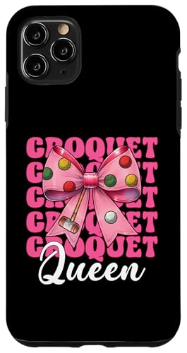 Krocket Queen Player Girl Mom Mama Muttertag Kokette Schleife Hülle für iPhone 11 Pro Max von Womens Pink Coquette Bow Croquet Player Gifts