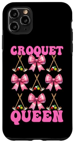 Krocket Queen Player Girl Mom Mama Muttertag Kokette Schleife Hülle für iPhone 11 Pro Max von Womens Pink Coquette Bow Croquet Player Gifts