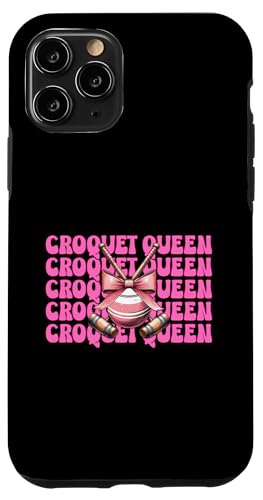 Krocket Queen Player Girl Mom Mama Muttertag Kokette Schleife Hülle für iPhone 11 Pro von Womens Pink Coquette Bow Croquet Player Gifts