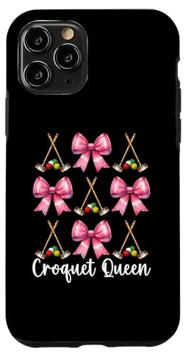 Krocket Queen Player Girl Mom Mama Muttertag Kokette Schleife Hülle für iPhone 11 Pro von Womens Pink Coquette Bow Croquet Player Gifts