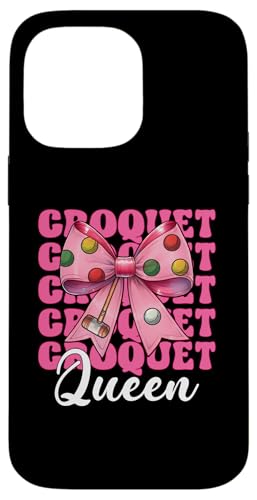 Krocket Queen Player Girl Mom Mama Muttertag Kokette Schleife Hülle für iPhone 14 Pro Max von Womens Pink Coquette Bow Croquet Player Gifts