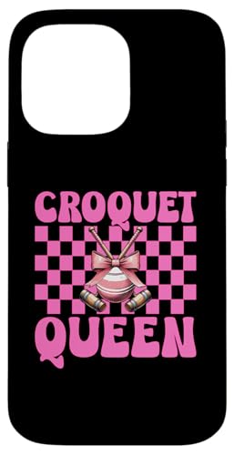 Krocket Queen Player Girl Mom Mama Muttertag Kokette Schleife Hülle für iPhone 14 Pro Max von Womens Pink Coquette Bow Croquet Player Gifts