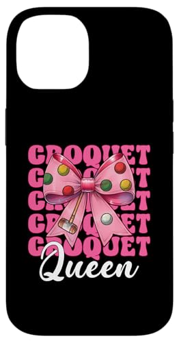 Krocket Queen Player Girl Mom Mama Muttertag Kokette Schleife Hülle für iPhone 14 von Womens Pink Coquette Bow Croquet Player Gifts