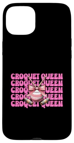 Krocket Queen Player Girl Mom Mama Muttertag Kokette Schleife Hülle für iPhone 15 Plus von Womens Pink Coquette Bow Croquet Player Gifts