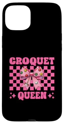 Krocket Queen Player Girl Mom Mama Muttertag Kokette Schleife Hülle für iPhone 15 Plus von Womens Pink Coquette Bow Croquet Player Gifts