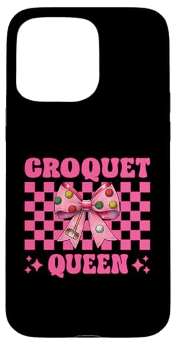 Krocket Queen Player Girl Mom Mama Muttertag Kokette Schleife Hülle für iPhone 15 Pro Max von Womens Pink Coquette Bow Croquet Player Gifts