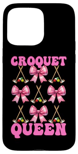 Krocket Queen Player Girl Mom Mama Muttertag Kokette Schleife Hülle für iPhone 15 Pro Max von Womens Pink Coquette Bow Croquet Player Gifts
