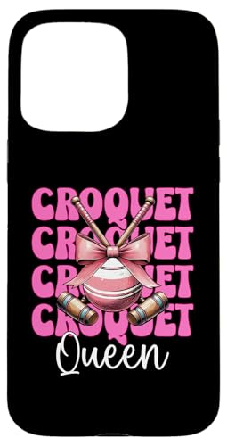 Krocket Queen Player Girl Mom Mama Muttertag Kokette Schleife Hülle für iPhone 15 Pro Max von Womens Pink Coquette Bow Croquet Player Gifts