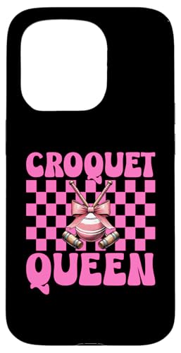 Krocket Queen Player Girl Mom Mama Muttertag Kokette Schleife Hülle für iPhone 15 Pro von Womens Pink Coquette Bow Croquet Player Gifts