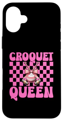 Krocket Queen Player Girl Mom Mama Muttertag Kokette Schleife Hülle für iPhone 16 Plus von Womens Pink Coquette Bow Croquet Player Gifts