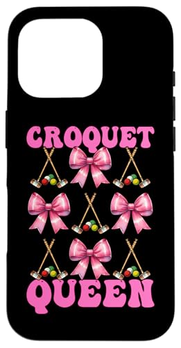 Krocket Queen Player Girl Mom Mama Muttertag Kokette Schleife Hülle für iPhone 16 Pro von Womens Pink Coquette Bow Croquet Player Gifts