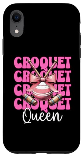 Krocket Queen Player Girl Mom Mama Muttertag Kokette Schleife Hülle für iPhone XR von Womens Pink Coquette Bow Croquet Player Gifts