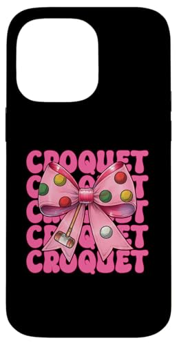 Krocketspieler Mädchen Mama Muttertag Kokette Schleife Hülle für iPhone 14 Pro Max von Womens Pink Coquette Bow Croquet Player Gifts