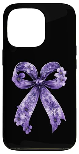 Kokette Schleife Epilepsie Bewusstsein Lila Band Mädchen Mama Hülle für iPhone 13 Pro von Womens Pink Coquette Bow Epilepsy Awareness Gifts