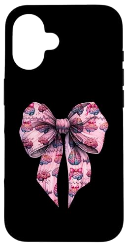 Kokette Schleife Epilepsie Bewusstsein Mädchen Mutter Muttertag Hülle für iPhone 16 von Womens Pink Coquette Bow Epilepsy Awareness Gifts