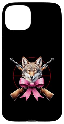 Coquette Bow Coyote Hunter Jagd Mädchen Mama Muttertag Hülle für iPhone 15 Plus von Womens Pink Coquette Ribbon Coyote Hunter Gifts