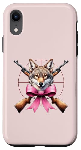 Coquette Bow Coyote Hunter Jagd Mädchen Mama Muttertag Hülle für iPhone XR Coquette Bow Coyote Hunter Jagd Mädchen Mama Muttertag Hülle für iPhone XR von Womens Pink Coquette Ribbon Coyote Hunter Gifts