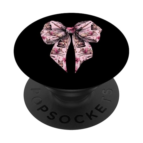 Coquette Bow Coyote Hunter Jagd Mädchen Mama Muttertag PopSockets Klebender PopGrip von Womens Pink Coquette Ribbon Coyote Hunter Gifts