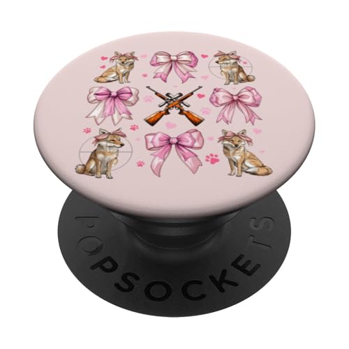Coquette Bow Coyote Hunter Jagd Mädchen Mama Muttertag PopSockets Klebender PopGrip Coquette Bow Coyote Hunter Jagd Mädchen Mama Muttertag PopSockets Klebender PopGrip von Womens Pink Coquette Ribbon Coyote Hunter Gifts