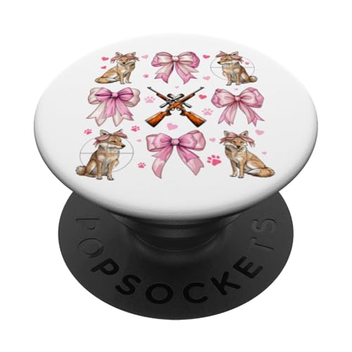 Coquette Bow Coyote Hunter Jagd Mädchen Mama Muttertag PopSockets Klebender PopGrip Coquette Bow Coyote Hunter Jagd Mädchen Mama Muttertag PopSockets Klebender PopGrip von Womens Pink Coquette Ribbon Coyote Hunter Gifts